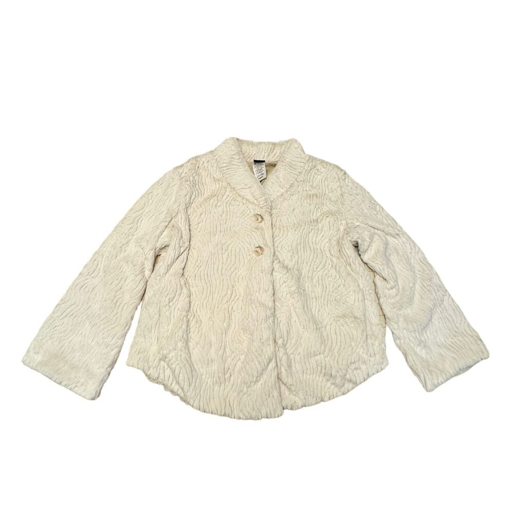 Patagonia Snow Jacket Women's Size L Raw Linen Ivory 2 Button Soft Shawl Collar